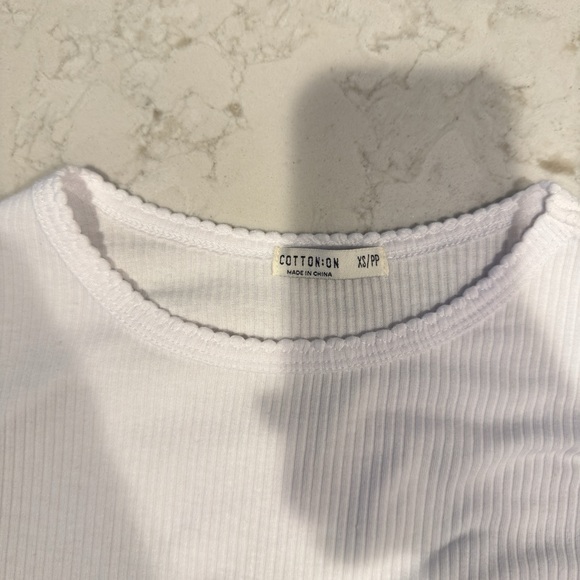 White Ribbed Long Sleeve Top - Picture 4 of 4